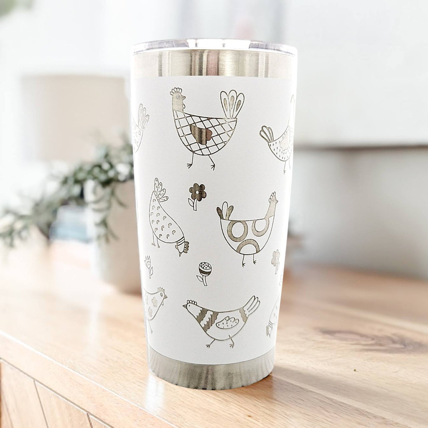 "Chicken Lovers" 360 Laser Engraved Tumbler - Funny Farm Life Gift for Backyard Chicken Moms - Authentic YETI