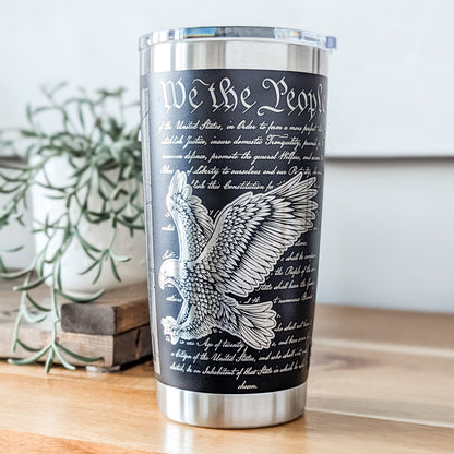 "USA Independence" We The People 360° Laser Engraved Tumbler - Patriotic Gift for Veterans & American History Fans