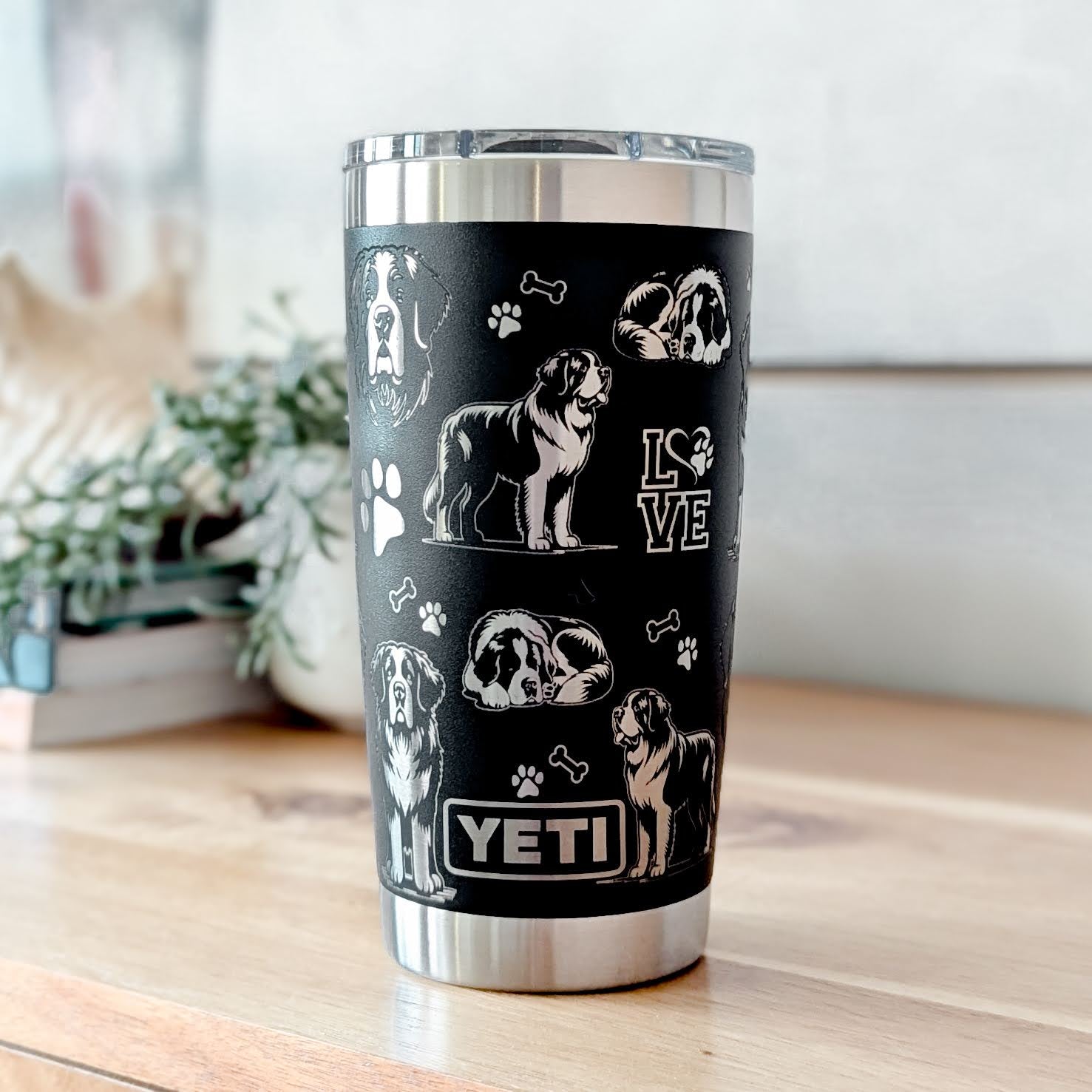 "Saint Bernard" Dog Breed 360° Laser Engraved Tumbler - Premium Gift for Saint Bernard Moms & Big Dog Lovers - Authentic YETI