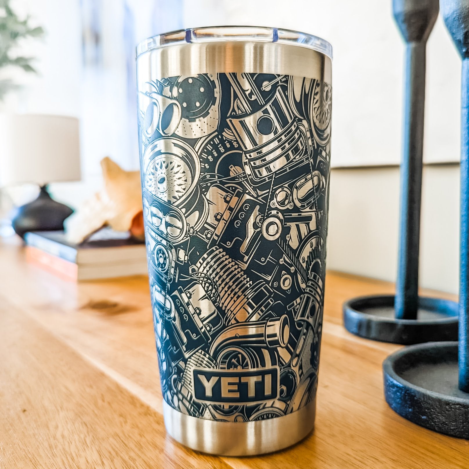 "Car Parts" 360 Laser Engraved Tumbler - Unique Gift for Car Guys, Mechanics & Gearheads - Authentic YETI