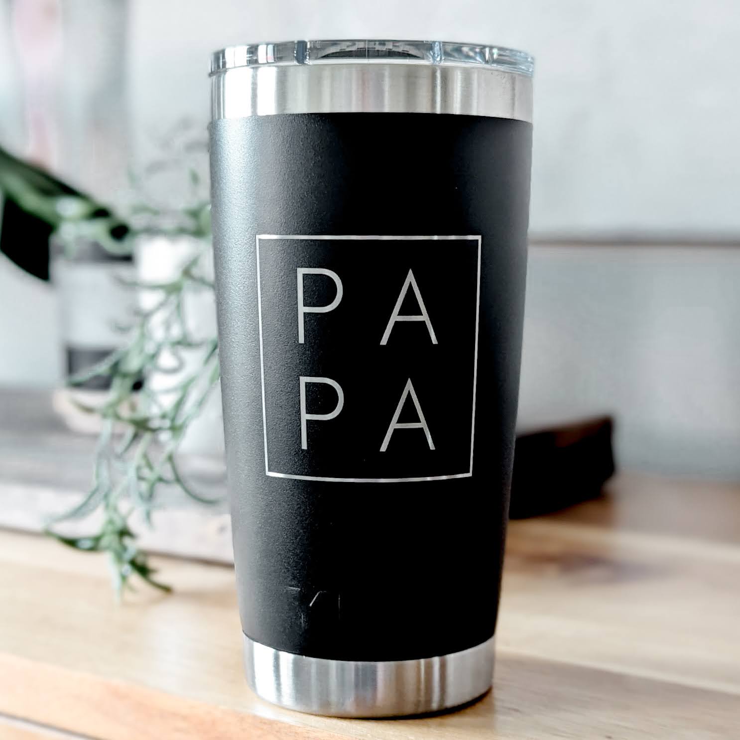 "For PAPA" Laser Engraved Tumbler - Minimalist Aesthetic Father's Day Gift for Dads & New Papas - Authentic YETI