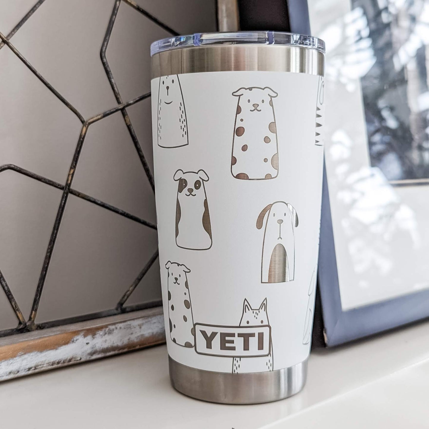 "Dog Lover" Multi-Breed 360° Laser Engraved Tumbler - Premium Gift for Dog Moms & Pet Parents - Authentic YETI