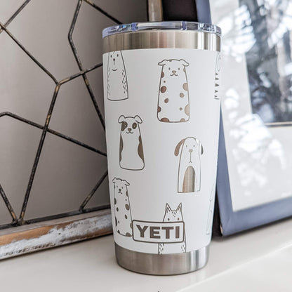 "Dog Lover" Multi-Breed 360° Laser Engraved Tumbler - Premium Gift for Dog Moms & Pet Parents - Authentic YETI