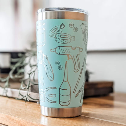 "Scrapbooker's Paradise" 360 Laser Engraved Tumbler - Unique Gift for Crafters, Scrapbookers & Artists