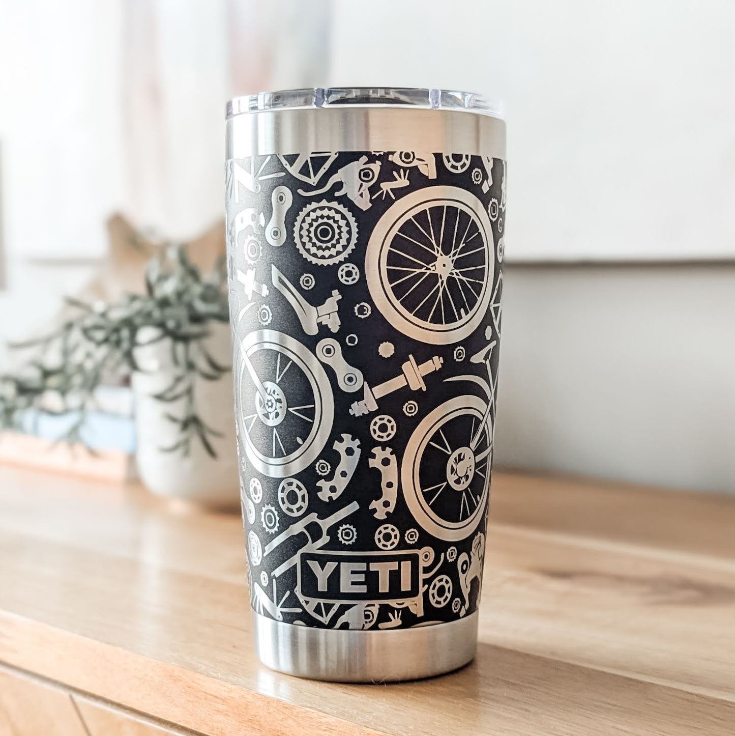 "Bicycle Parts" 360 Laser Engraved Tumbler - Unique Gift for Cyclists, Mountain Bikers & Triathletes - Authentic YETI