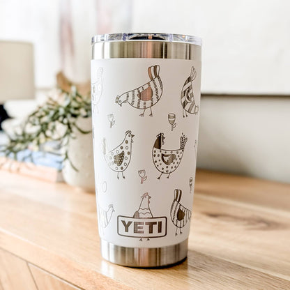 "Chicken Lovers" 360 Laser Engraved Tumbler - Funny Farm Life Gift for Backyard Chicken Moms - Authentic YETI