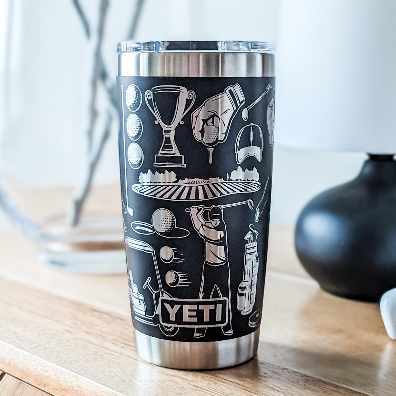 "For the Love of Golf" 360 Laser Engraved Tumbler - Premium Gift for Golfers, Dads & Retirement - Authentic YETI
