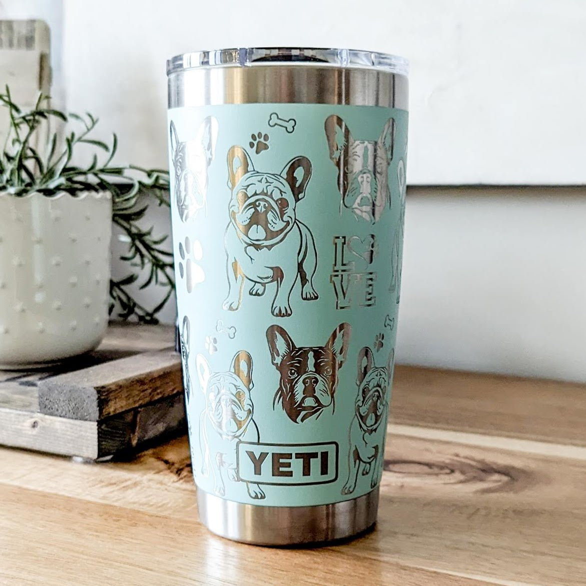 "French Bulldog" Dog Breed 360° Laser Engraved Tumbler - Premium Gift for Frenchie Moms & Dog Lovers - Authentic YETI