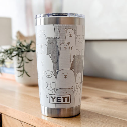"Bears and more Bears" 360° Laser Engraved Tumbler - Rugged Gift for Hunters, Outdoorsmen & Wildlife Enthusiasts - Authentic YETI