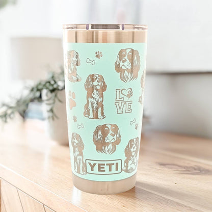 "Cavalier King Charles Spaniel" Dog Breed 360° Laser Engraved Tumbler - Premium Gift for Cavalier Moms & Spaniel Lovers