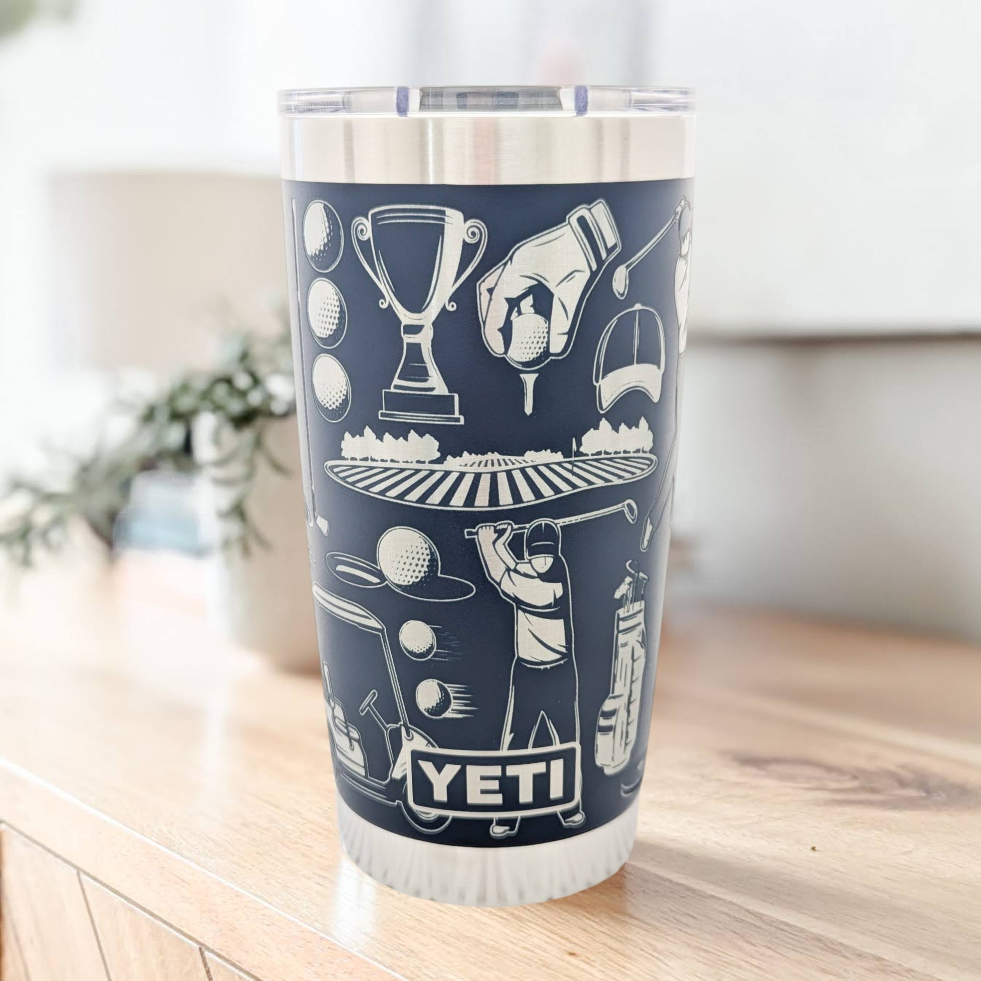 "For the Love of Golf" 360 Laser Engraved Tumbler - Premium Gift for Golfers, Dads & Retirement - Authentic YETI
