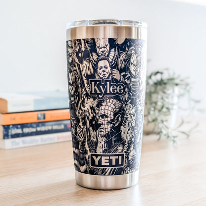 "Icons of Fear" Horror Villains Tumbler — 360° Laser Engraved Gift
