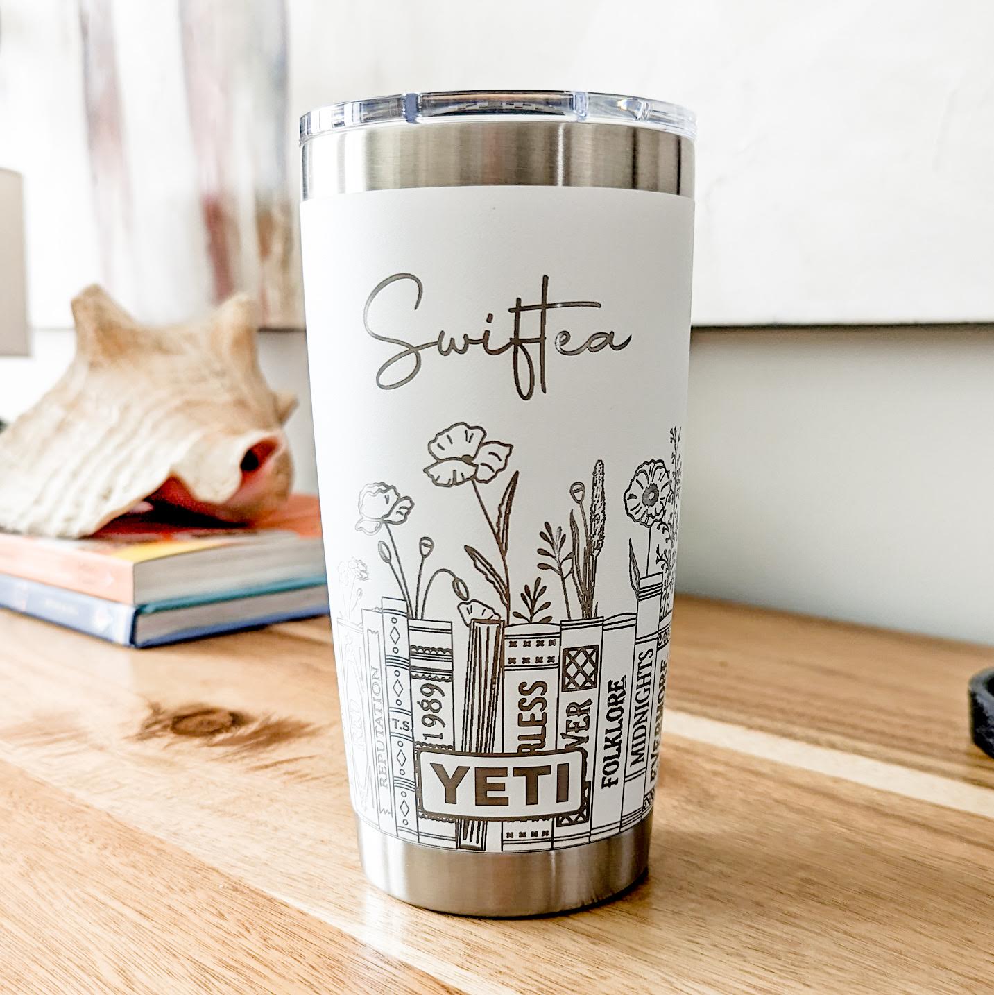 "Swiftea" Taylor Swift Inspired 360 Laser Engraved Tumbler - Eras Tour Gift for Swifties - Authentic YETI