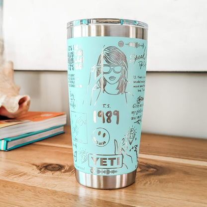 "Swift Songs" Taylor Swift Inspired 360 Laser Engraved Tumbler - Eras Tour Fan Gift for Swifties - Authentic YETI