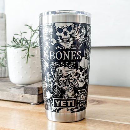 "Motorcycle Lovers" 360 Laser Engraved Tumbler - Unique Gift for Bikers, Harley Riders & Moto Enthusiasts - Authentic YETI