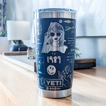 "Swift Songs" Taylor Swift Inspired 360 Laser Engraved Tumbler - Eras Tour Fan Gift for Swifties - Authentic YETI