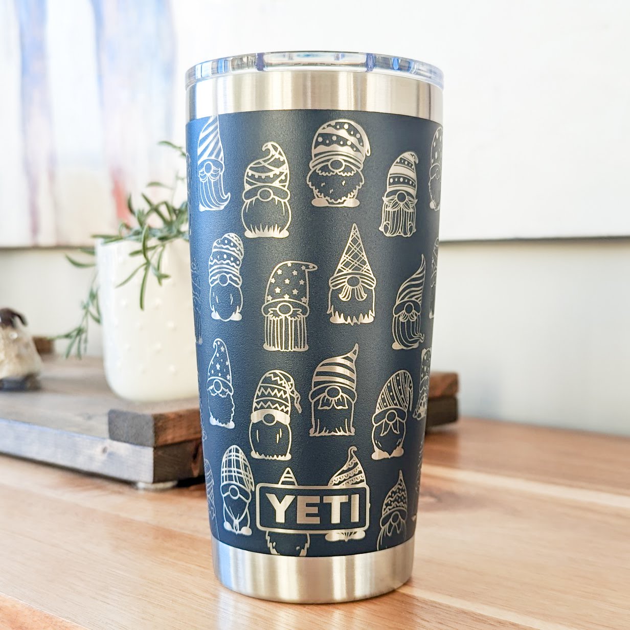 "Chillin' With My Gnomies" 360° Laser Engraved Tumbler - Whimsical Holiday Gift for Gnome Lovers & Garden Enthusiasts - Authentic YETI
