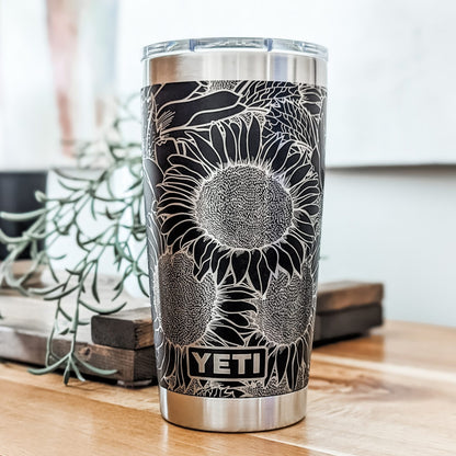 Sunflower engraved - Authentic YETI
