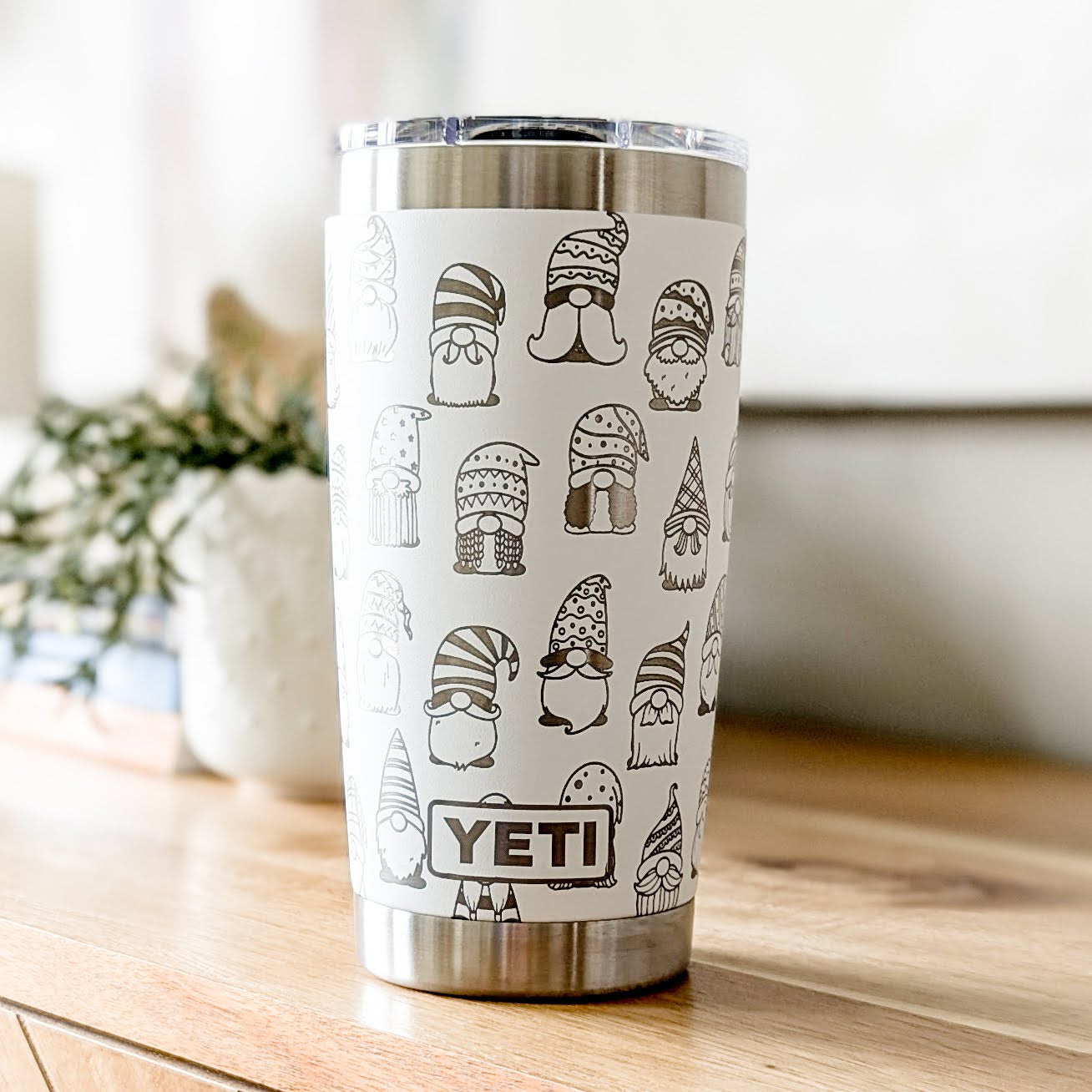 "Chillin' With My Gnomies" 360° Laser Engraved Tumbler - Whimsical Holiday Gift for Gnome Lovers & Garden Enthusiasts - Authentic YETI