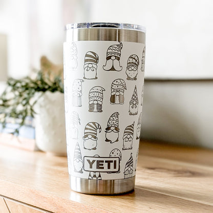 "Chillin' With My Gnomies" 360° Laser Engraved Tumbler - Whimsical Holiday Gift for Gnome Lovers & Garden Enthusiasts - Authentic YETI