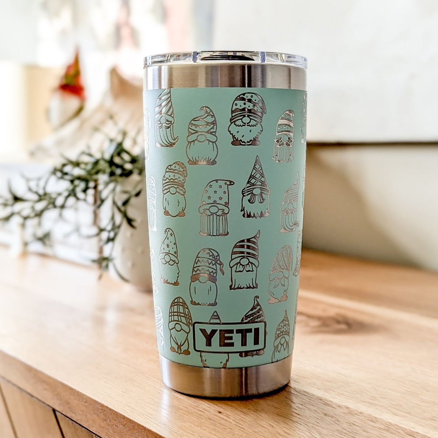 "Chillin' With My Gnomies" 360° Laser Engraved Tumbler - Whimsical Holiday Gift for Gnome Lovers & Garden Enthusiasts - Authentic YETI