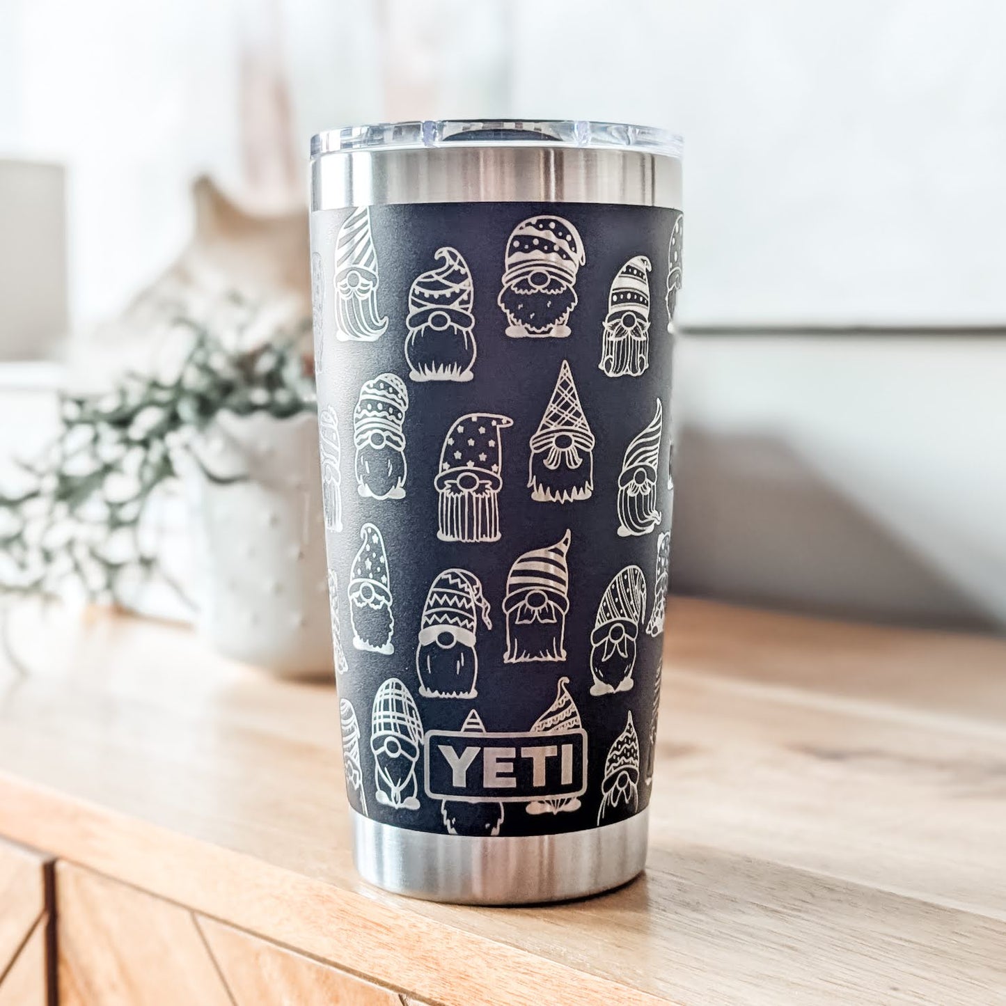 "Chillin' With My Gnomies" 360° Laser Engraved Tumbler - Whimsical Holiday Gift for Gnome Lovers & Garden Enthusiasts - Authentic YETI