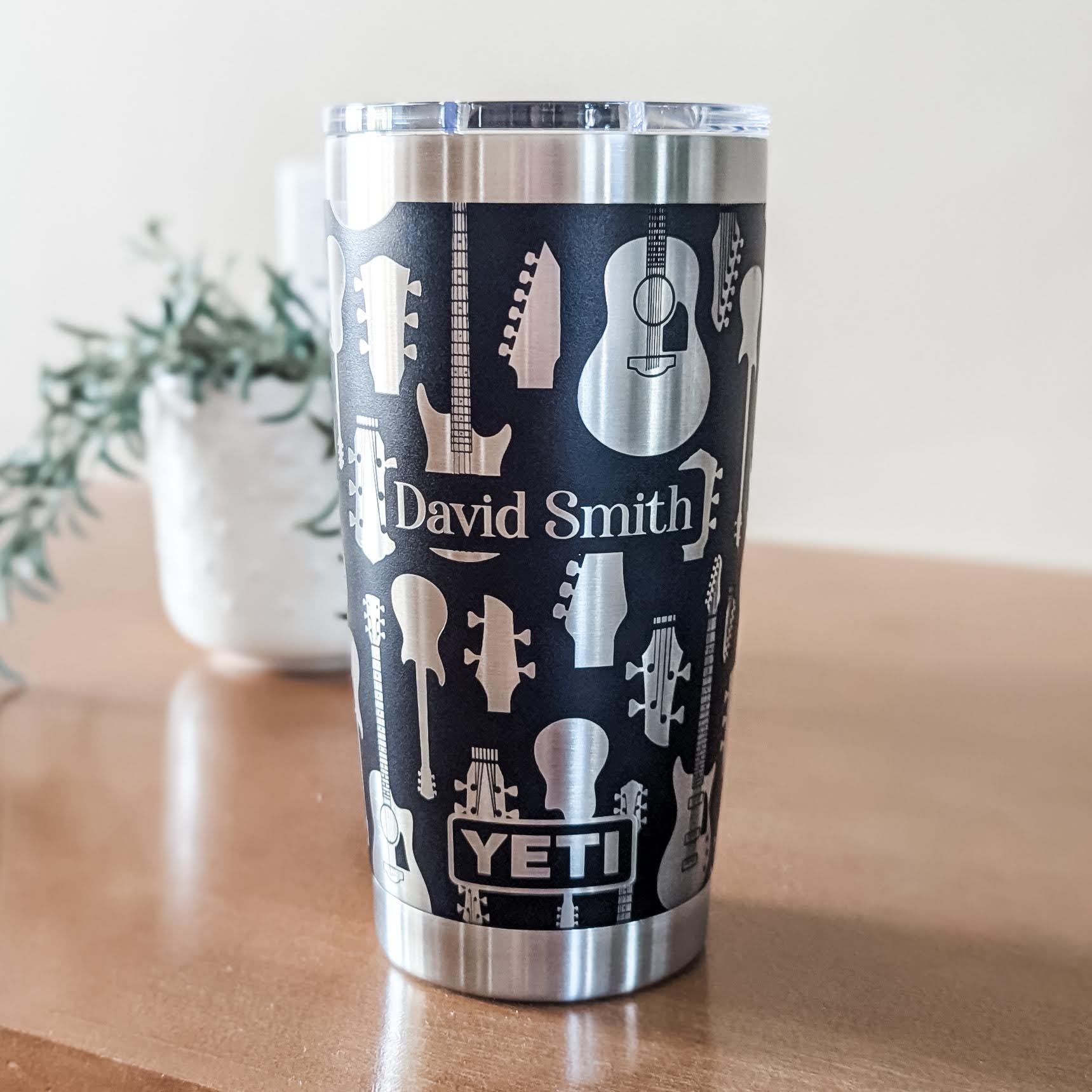 Acoustic & Electric Guitars 360° Laser Engraved Tumbler - Personalized Gift for Musicians & Guitar Players - Authentic Yeti