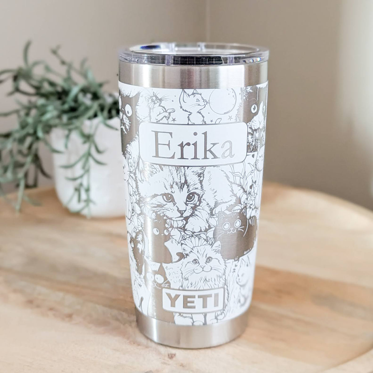 "Funny Cats" 360° Laser Engraved Tumbler - Hilarious Gift for Cat Moms, Pet Lovers & Crazy Cat Ladies - Authentic YETI