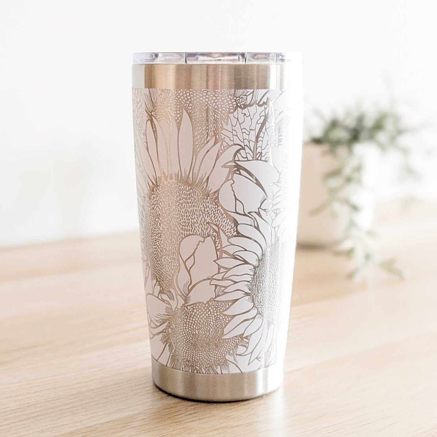 Sunflower engraved - classic tumbler