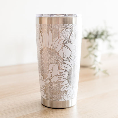 Sunflower engraved - classic tumbler