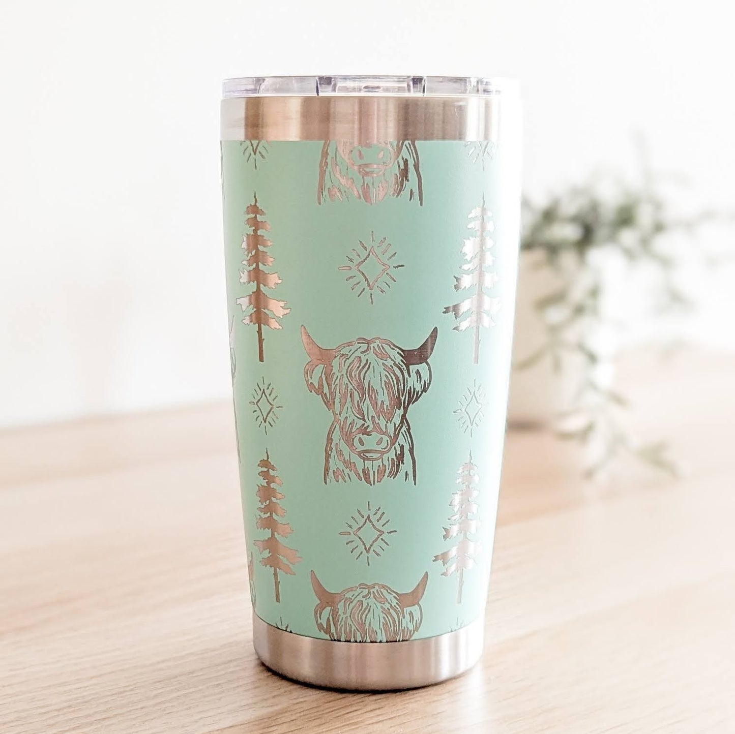 "Highland Cow" 360° Laser Engraved Tumbler - Nature Inspired Gift for Farmhouse Decor & Highland Cow Lovers - classic tumbler