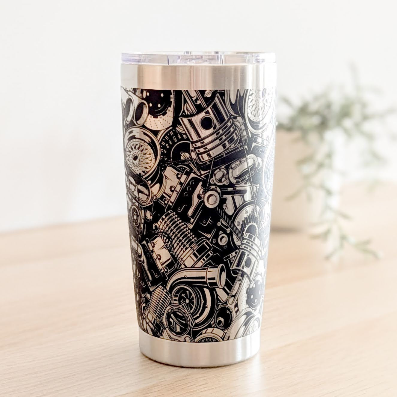 "Car Parts" 360 Laser Engraved Tumbler - Unique Gift for Car Guys, Mechanics & Gearheads - Classic Tumbler