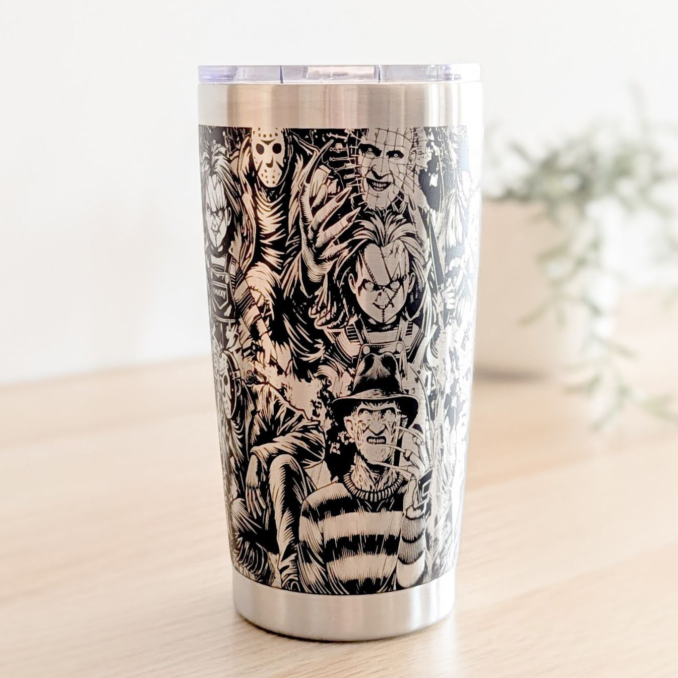 Classic Horror Movie Villains 360 Laser Engraved Tumbler - Ultimate Gift for Slasher Fans & Movie Buffs - Classic Tumbler