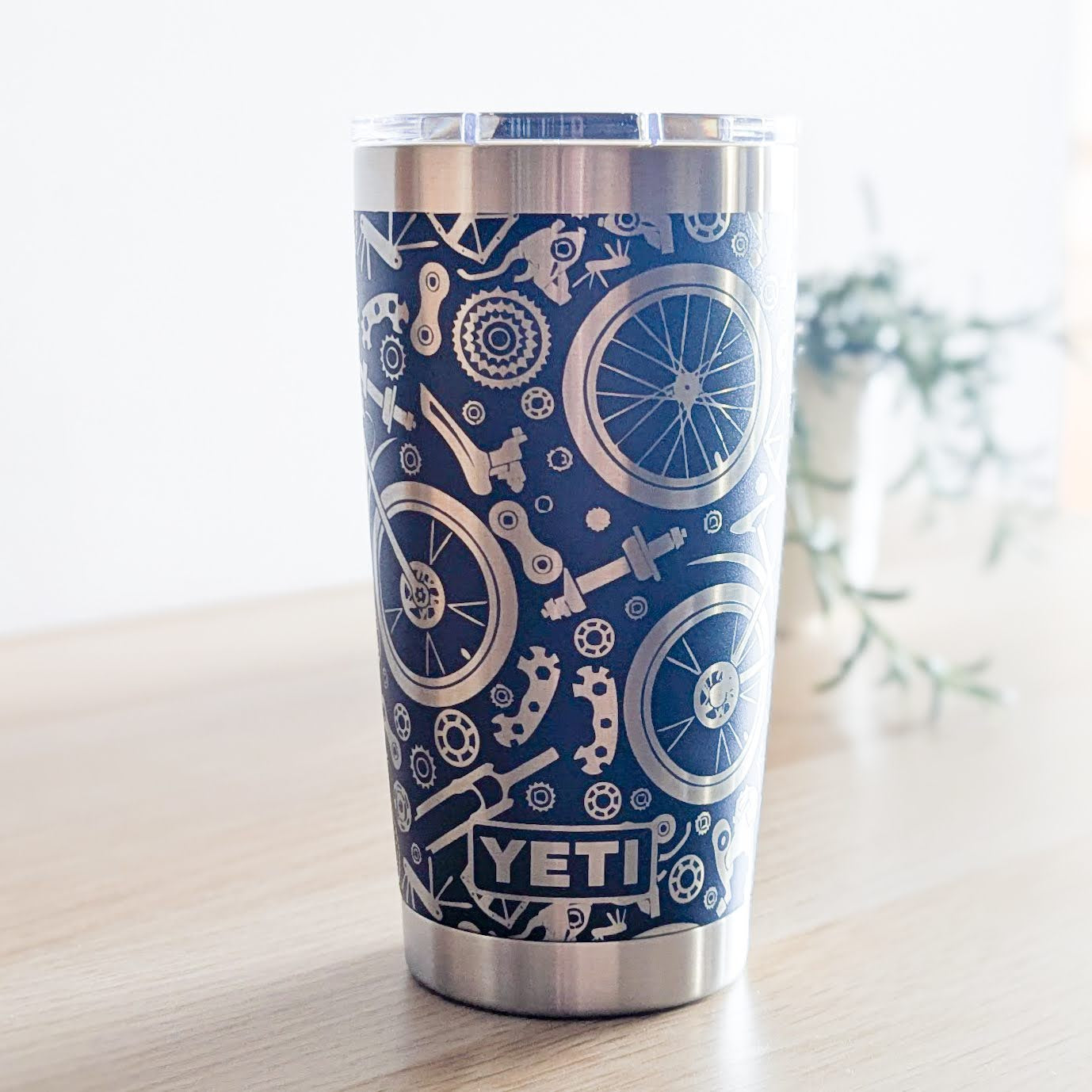 "Bicycle Parts" 360° Laser Engraved Tumbler — Cycling Gift for Cyclists & Mountain Bikers — Authentic YETI