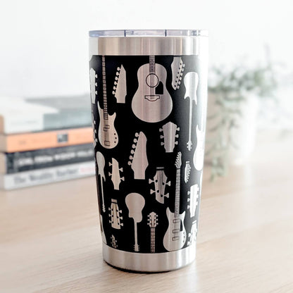 Acoustic & Electric Guitars 360° Laser Engraved Tumbler - Personalized Gift for Musicians & Guitar Players 