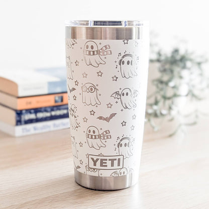 "Ghosts" 360° Laser Engraved Tumbler - Cute Halloween Gift