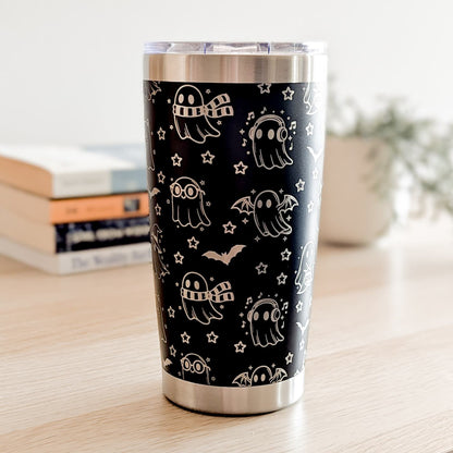 "Ghosts" 360° Laser Engraved Tumbler - Cute Halloween Gift