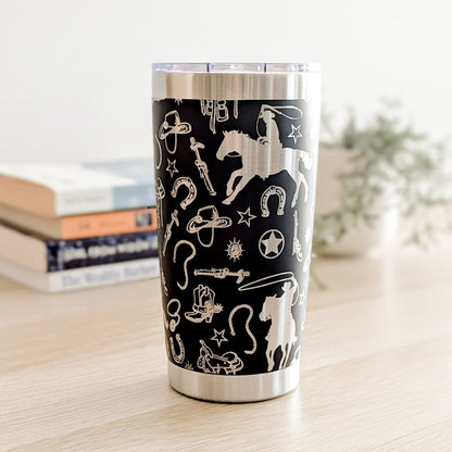 "Wild West" Cowboy 360° Laser Engraved Tumbler — Western Gift