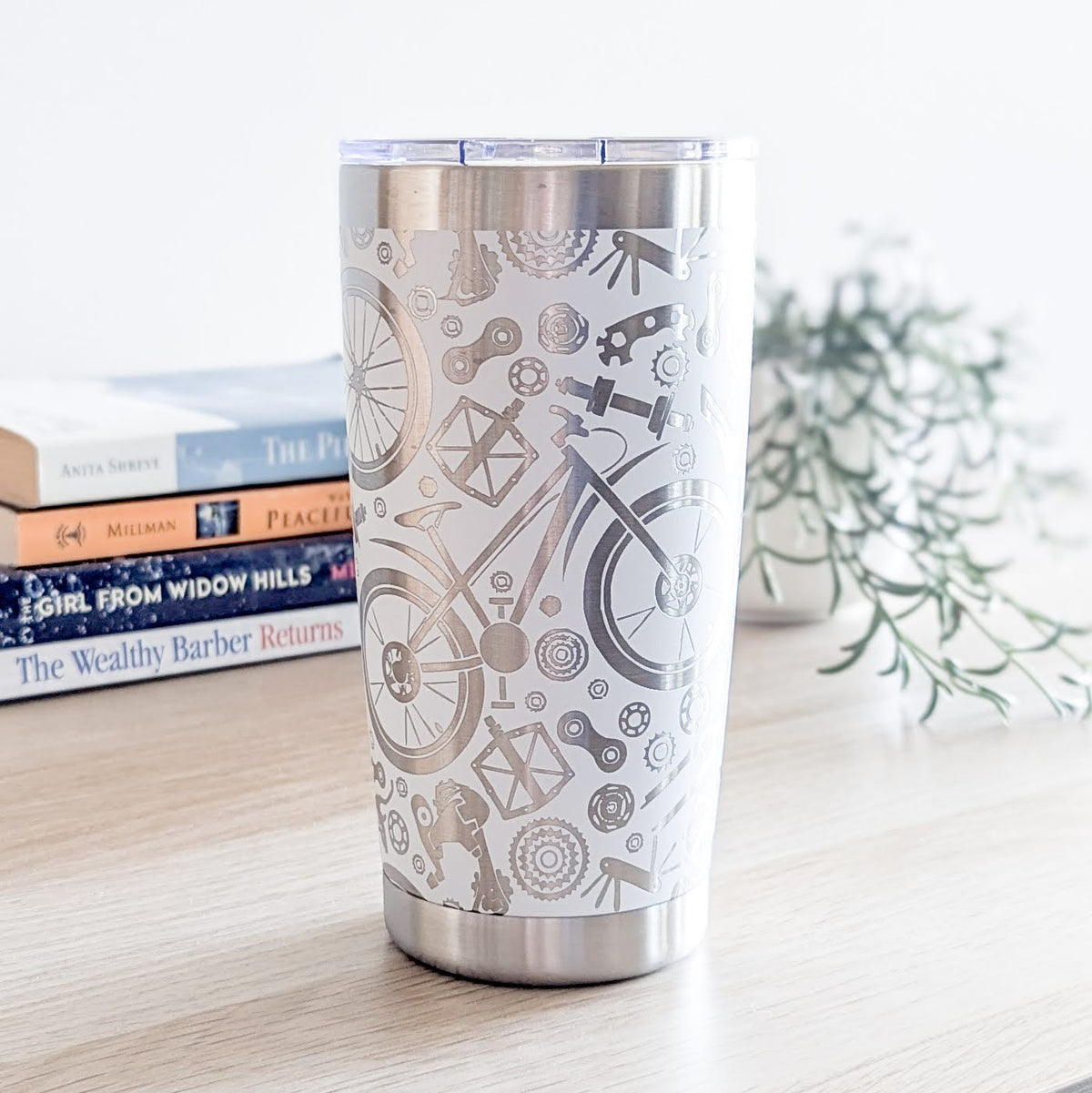 "Bicycle Parts" 360 Laser Engraved Tumbler - Unique Gift for Cyclists, Mountain Bikers & Triathletes