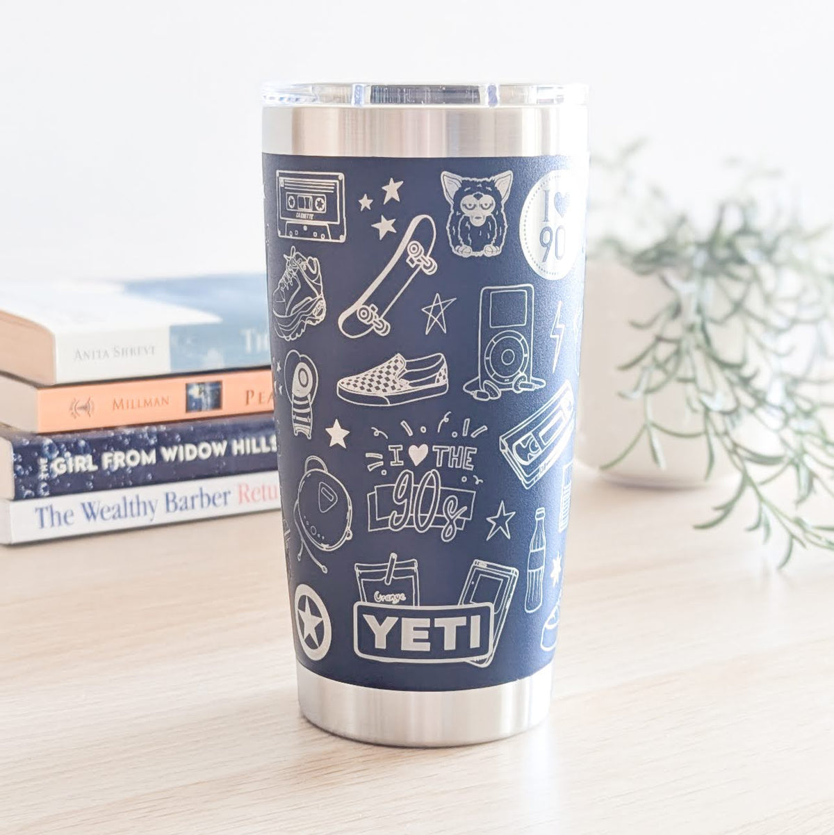 "90s Kid" 360 Laser Engraved Tumbler - Retro Nostalgia Millennial Gift & Aesthetic Throwback - Authentic YETI