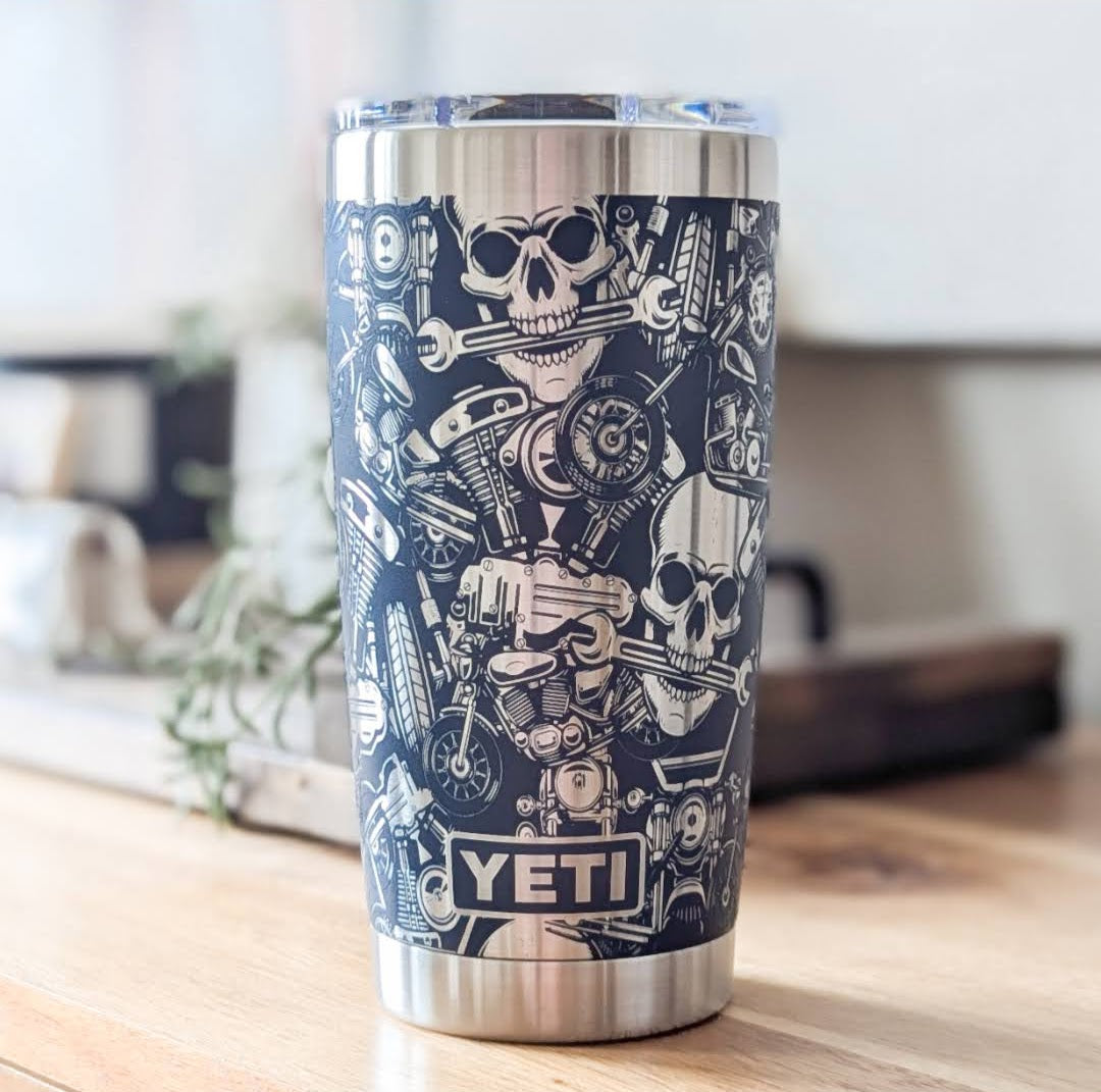 "Motorcycle Lovers" 360 Laser Engraved Tumbler - Unique Gift for Bikers, Harley Riders & Moto Enthusiasts - Authentic YETI
