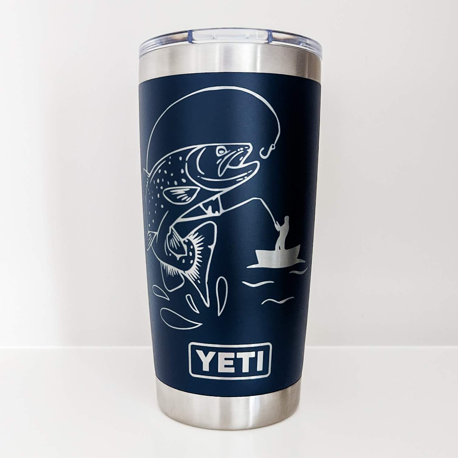 "Fishing" 360 Laser Engraved Tumbler - Unique Gift for Fisherman, Anglers & Bass Fishing Dads - Authentic YETI