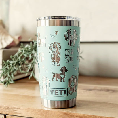  "Dachshund" Wiener Dog 360° Laser Engraved Tumbler - Premium Gift for Doxie Moms & Hound Lovers - Authentic YETI