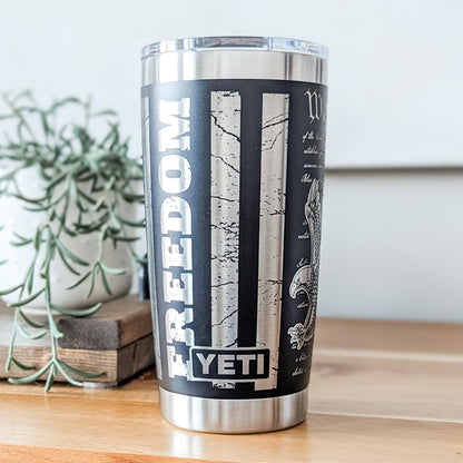 "USA Independence" We The People 360° Laser Engraved Tumbler - Patriotic Gift for Veterans & American History Fans - Authentic YETI