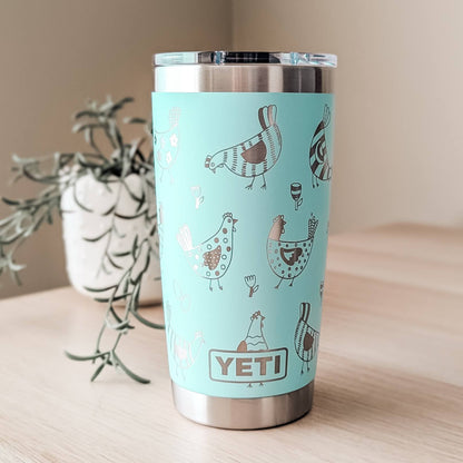 "Chicken Lovers" 360 Laser Engraved Tumbler - Funny Farm Life Gift for Backyard Chicken Moms - Authentic YETI