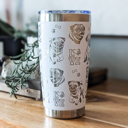 "Pug" Dog Breed 360° Laser Engraved Tumbler - Premium Gift for Pug Moms & Dog Lovers - Authentic YETI
