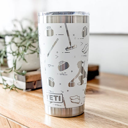 "Curlers Companion" 360 Laser Engraved Tumbler - Unique Gift for Curlers & Curling Teams - Authentic YETI