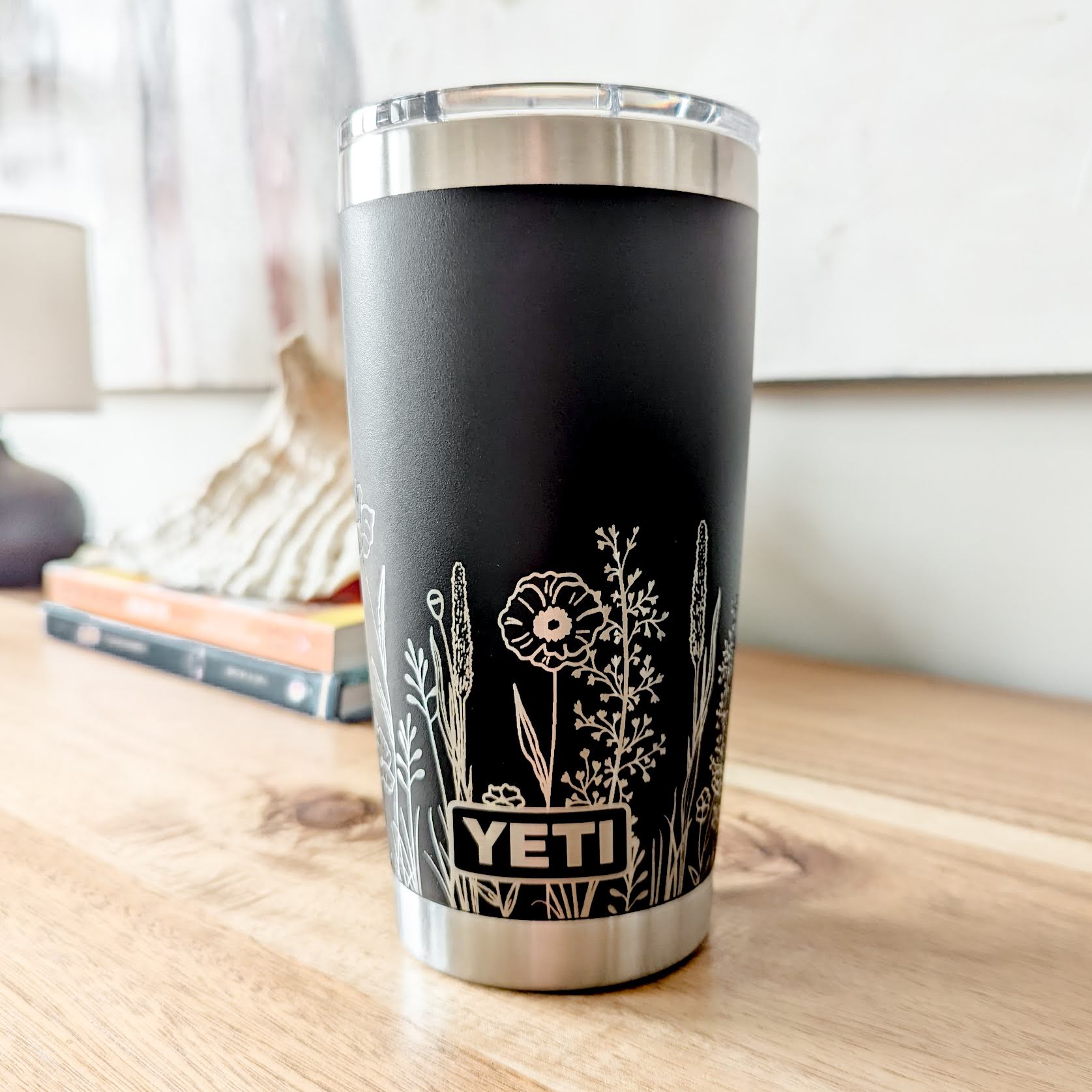 "Wildflowers" 360 Laser Engraved Tumbler - Floral Aesthetic Gift for Gardeners & Nature Lovers - Authentic YETI