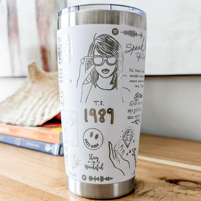 "Swift Songs" Taylor Swift Inspired 360 Laser Engraved Tumbler - Eras Tour Fan Gift for Swifties - Authentic YETI