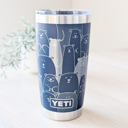 "Bears and more Bears" 360° Laser Engraved Tumbler - Rugged Gift for Hunters, Outdoorsmen & Wildlife Enthusiasts - Authentic YETI